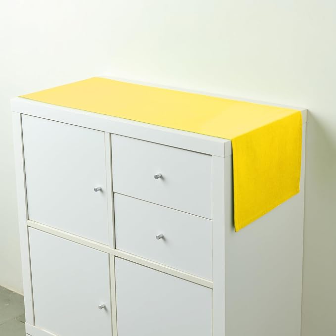 Encasa XO Table Runner, Cotton Canvas Dining Runner 13"x104" | Sunbeam Yellow - Image 7