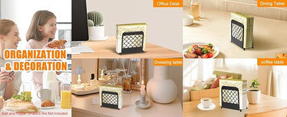 Napkin Holder for Table,MetalIron Modern Napkin Holder for Kitchen Dining Cocktail Napkin Holders for Paper Napkins Mail Bills Suitable for All Dining Room Decors Black