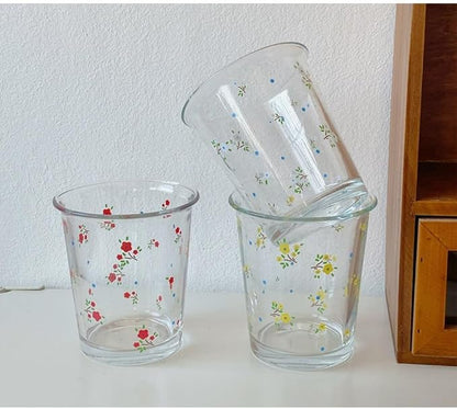 2 Pack 12 OZ Cute Floral Glass Cup French Drinking Glasses | Thick Sturdy - Image 5