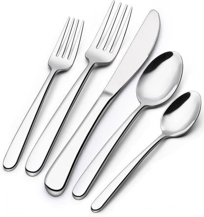30-Piece Silverware Set for 6, Wildone Premium Stainless Steel Flatware Set by Wildone