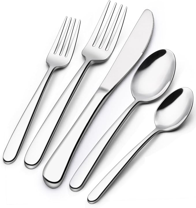 40-Piece Silverware Set for 8, Wildone Premium Stainless Steel Flatware Set by Wildone