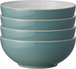 Denby - Elements Fern Green Cereal Bowls Set of 4-28oz Everyday Soup, Dessert Bowls - Contemporary Design - Dishwasher & Microwave Safe Ceramic Stoneware Tableware - Scratch Resistant