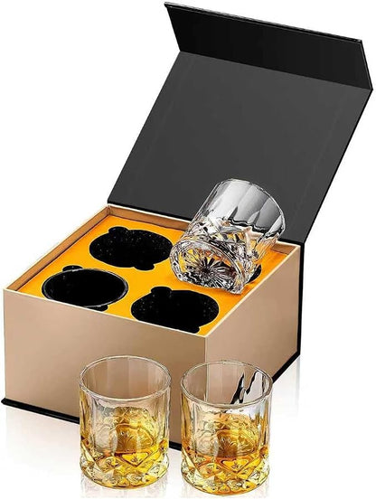 Hlukana Luxury Box Old Fashioned Whiskey Glasses Set of 4, 11 OZ Cocktail - Image 2
