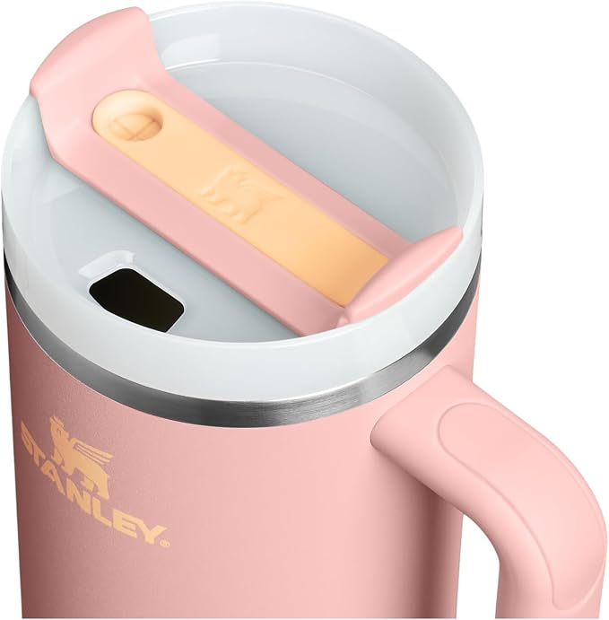 STANLEY Quencher H2.0 Flow State Tumbler, 40 oz, Peach Rose | Handle and Straw - Image 2