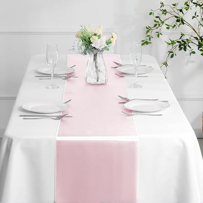 Manyshofu Blush Pink Satin Table Runner 12x108 - Image 7