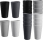 HEYCOME Set of 16 Wheat Straw Cups, Reusable Plastic Cups Sets, Water Glasses by StayHealthyStayHappy