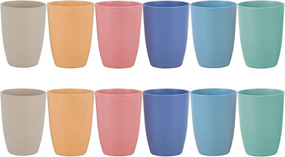 Wheat Straw Unbreakable Cup - 12 oz Reusable Drinking Glasses Sets by LuckyZone