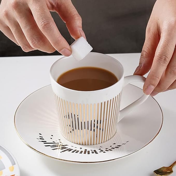 Mirror Cups and Saucers, Mirror Reflection coffee mug, Ceramic Coffee Mug - Image 5