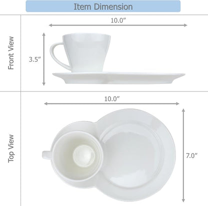 EIKS Ceramic Coffee Mug with Saucer Plate and Spoon, Mug Capacity 230ml | - Image 7