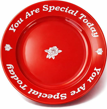 You Are Special Today Red Ceramic Celebration Plate, 10.6" Dinner Plate for Birthday, Wedding, Anniversary, Graduation & Family Traditions - Decorative Keepsake Gift Dish with Gift Box (1 Pack)