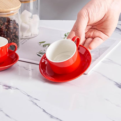 YOLIFE 2.5oz Espresso Cups Set of 4, Porcelain Stackable Espresso Cups - Image 7