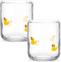 SiliFine 2 Pcs Duck Icon Juice Glasses, 14oz Yellow Duck Stemless Wine Drinking by SiliFine