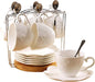 Jusalpha White Porcelain 5OZ- Tea Cup and Saucer Set by Jusalpha