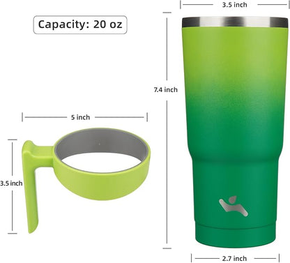 Konokyo 20 oz Tumbler with Handle and Straw, Insulated Travel Mug | Matcha - Image 4