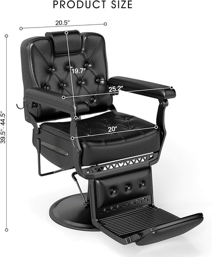 Artist hand Salon Chair, Hydraulic Barber Chairs for Barbershop, Vintage Barber Chair for Hair Stylist, Heavy Duty Barber Chair for Salon Spa Home