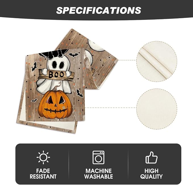 Artoid Mode 210 GSM Halloween Table Runner 13x72 Inch Home Party Decor | - Image 5