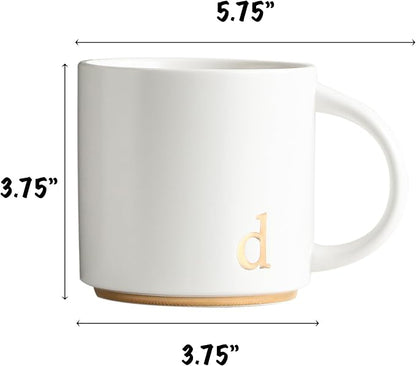 COLLECTIVE HOME Ceramic Coffee Mug, 15 oz Monogram Cup - Image 2