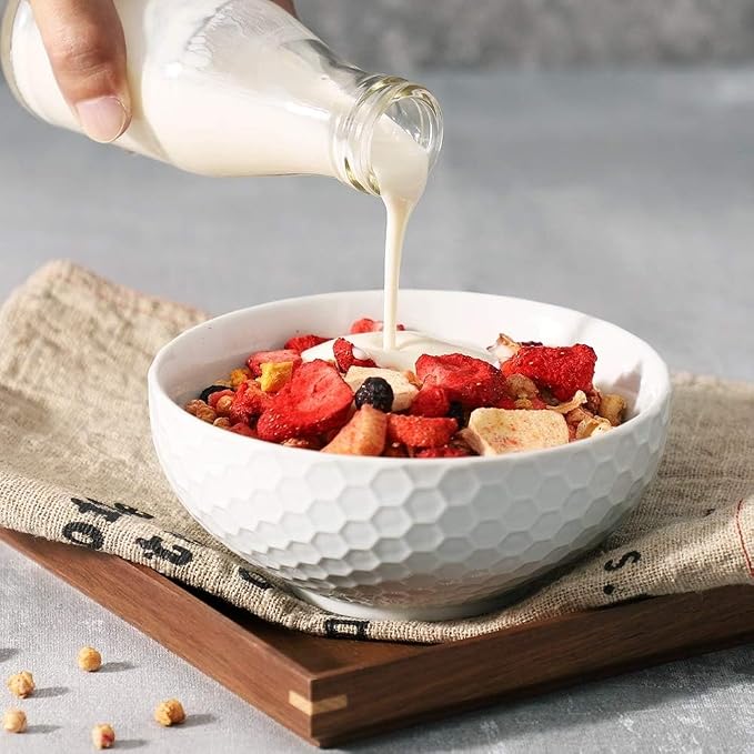 Buyajuju Cereal Soup Bowls, 20 Ounce White Bowls Set Porcelain Bowls - Image 5