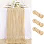 3 Pack Champagne Cheesecloth Table Runner 10ft Boho Sand Gauze Decor | by MLMC