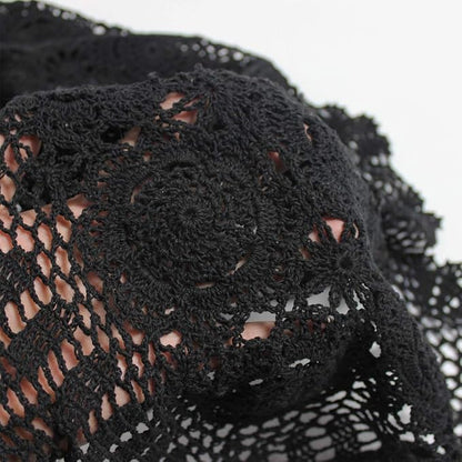Cotton Handmade Crochet Lace Table Runner Black Rectangle Coffee Table Dresser - Image 3