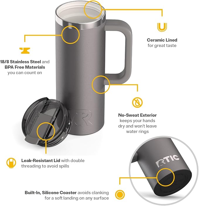 RTIC 20oz Road Trip Travel Mug - Image 3