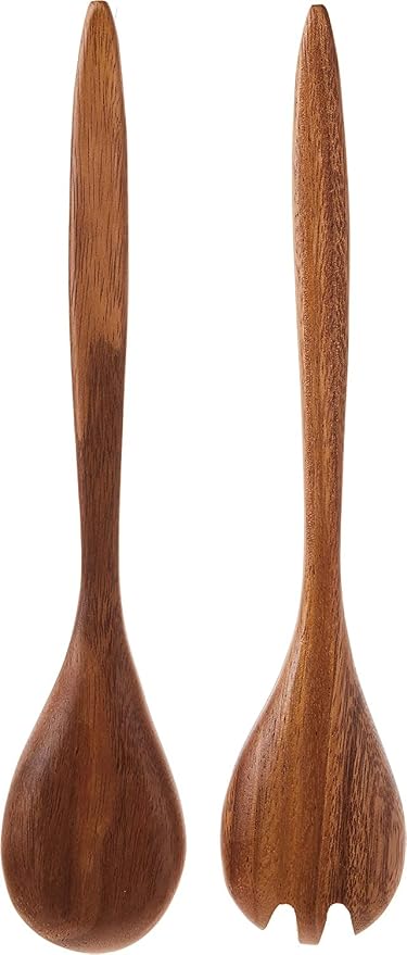 Lipper International 1188 Acacia Oblong Salad Servers, One Pair - Image 2