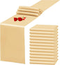 12 Pack Champagne Satin Table Runner 12 x 108 Inch Long Premium Table Runners by YMHPRIDE