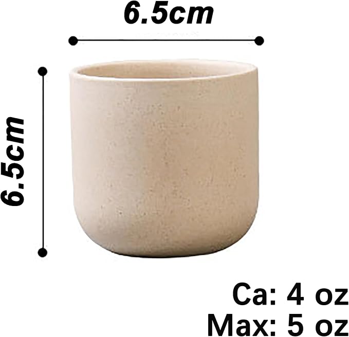 Handless Espresso Cup, Natural Beige Cups, 4 oz, Espresso Accessories, - Image 3
