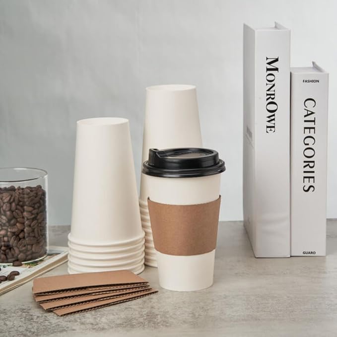 RACETOP 100 Pack Disposable Paper Coffee Cups - Image 5