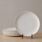 WENSHUO Daisy Plates Set of 6 (Nacre White, 10.5 Inch)