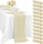 12 Pcs Beige Cheesecloth Table Runner 10FT Runner by Sunnyline