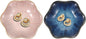 uxcell 2Pcs Ceramics Jewelry Plate, Lotus Leaf Shape Key Holder Bowl for Entryway Table Decor Small Ring Tray Dish Gift for Women Girlfriend, Pink/Blue
