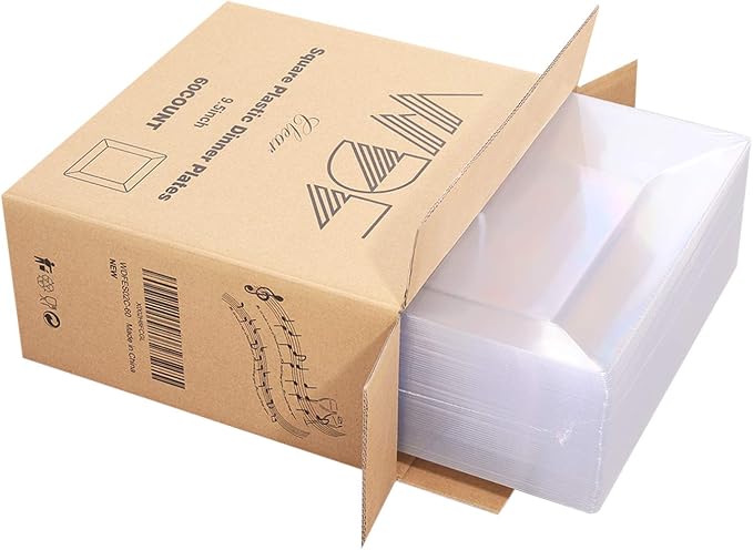 60PCS Clear Plastic Plates-9.5inch Square Disposable Plates - Image 7