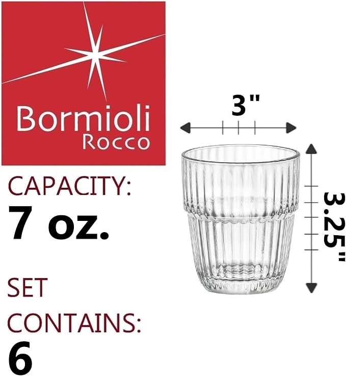 Bormioli Rocco Barshine 7 oz. Juice Stackable Tempered Drinking Glasses - Image 2
