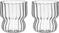 MANMAOHE 10 Oz Ribbed Glass Cups Set of 2 Creative Wavy Drinking Glasses by MANMAOHE