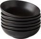 AmorArc 8.75‘’ Large Pasta Bowls, 42 ounce Deep Stoneware Bowls Set of 6 for Kitchen, Wide Bowl for Pasta/Salad/Fruit/Oatmeal/Soup, Microwave&Dishwasher Safe-Matte Black