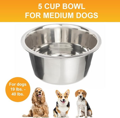Neater Pet Brands 5 Cup Stainless Steel Dog Bowls, 1 Single Neater Feeder - Image 2