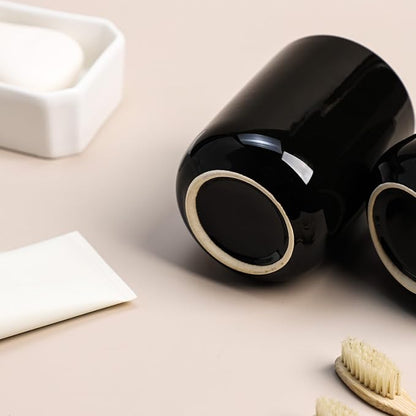 Gaolinci 2 Pcs Simple Solid Color Ceramic Mouthwash Cups, Bathroom Brushing Cup - Image 8
