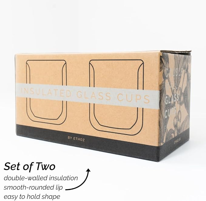 Ethoz® by Planetary Design Double Walled Glass Tumblers – Insulated - Image 5