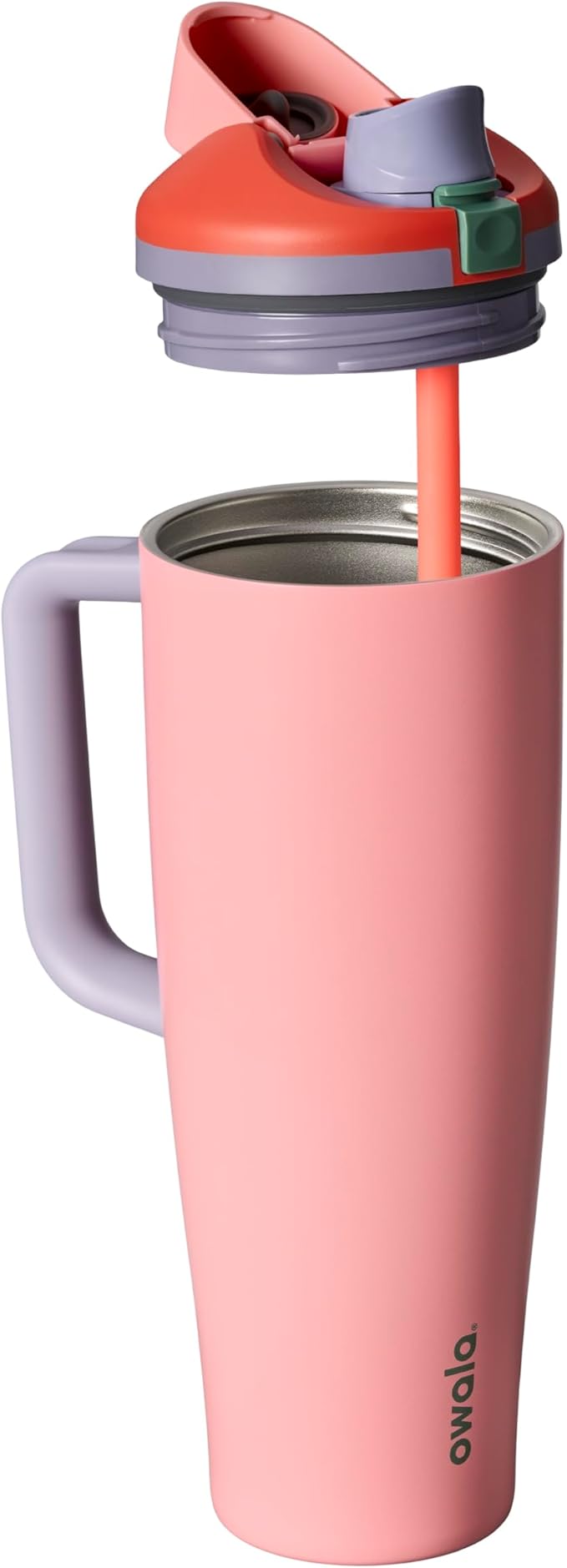 Owala FreeSip Tumbler Stainless Steel Water Bottle 40 oz Sugar High | - Image 2