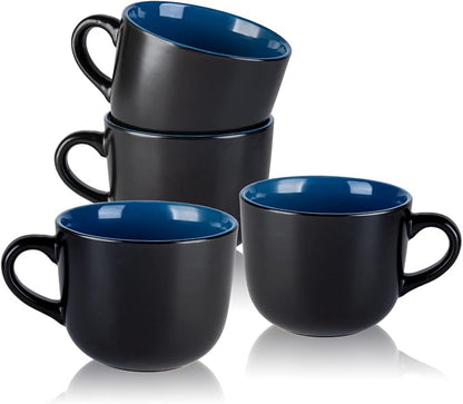AmorArc 24 oz Soup Mugs with Handles, Jumbo Ceramic Bowls Mugs Set with handles by AmorArc