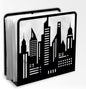 Skyline City Buildings Decorative Black Metal Napkin Holder for Table, 4.9" x 4.7" x 1.9" Skyscraper Standing Napkin Holder for Home Kitchen Restaurant Picnic Party Coffee Bar Dining Room