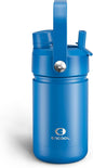 Kids Insulated Water Bottle - 12oz Stainless Steel Water Bottle with Dual Spouts by ENCOOL