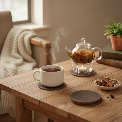 Set of 6 Coaster Geniune Leather Tea Coasters - Image 4