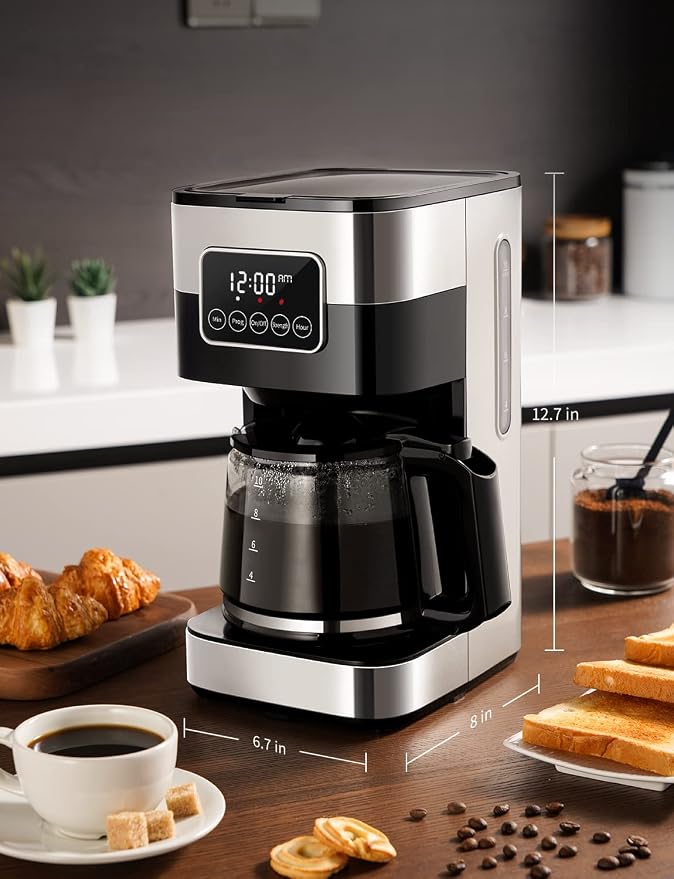 SHARDOR 10-Cup Programmable Coffee Maker, Regular & Strong Brew Drip Coffee - Image 8