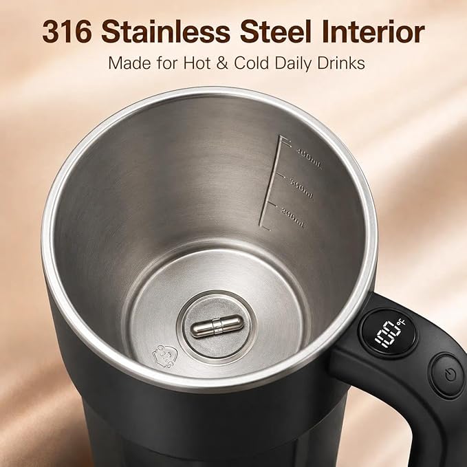 Self Stirring Coffee Mug, 12oz Rechargeable Magnetic Mixing Cup - Image 4