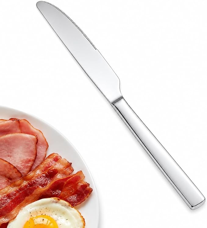 SANTUO 12-Piece Stainless Steel Dinner Knife Set, Mirror Polished Table Knives by SANTUO