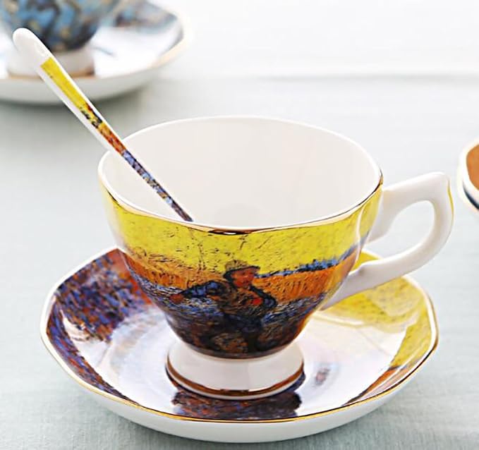 Bone China Cup &Saucer Set, 7oz- Van Gogh's Paintings - Image 3