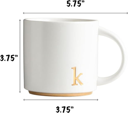 COLLECTIVE HOME Ceramic Coffee Mug, 15 oz Monogram Cup - Image 2