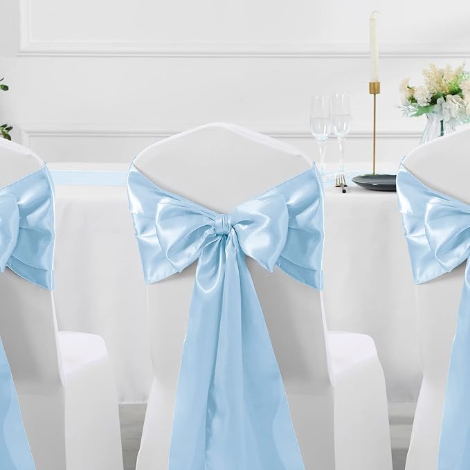Manyshofu Baby Blue Satin Table Runner 12x72 - Image 5